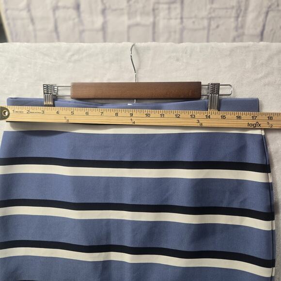 NYCC New York Clothing Co Blue Striped Pencil Skirt Womens Large - Picture 5 of 5